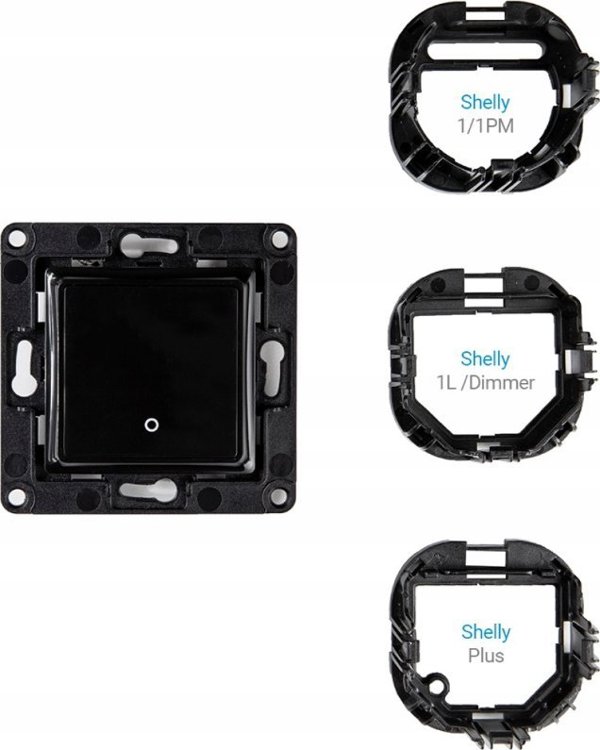 Shelly Wall Switch 1 - Διακόπτης Τοίχου με 1 Κουμπί, Μαύρος, Συμβατός με Shelly 1, 1PM, Plus 1, Plus 1PM, 1L και Dimmer 2