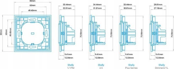 Shelly Wall Switch 1 - Διακόπτης Τοίχου με 1 Κουμπί, Μαύρος, Συμβατός με Shelly 1, 1PM, Plus 1, Plus 1PM, 1L και Dimmer 2