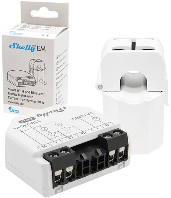 Shelly EM Gen3 Smart Wi-Fi Μετρητής Ρεύματος με Λειτουργία Μέτρησης & 1x 50A Κλέμμα