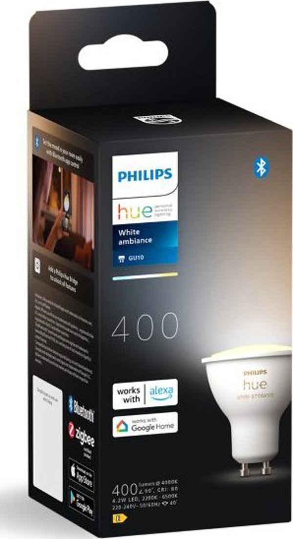 Philips Hue White Ambiance Λάμπα LED GU10 350lm, Signify - Έξυπνος Φωτισμός