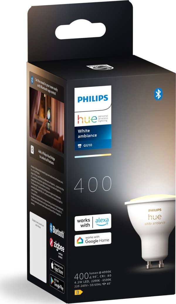 Philips Hue White Ambiance Λάμπα LED GU10 350lm, Signify - Έξυπνος Φωτισμός
