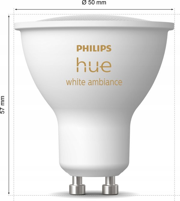 Philips Hue White Ambiance Λάμπα LED GU10 350lm, Signify - Έξυπνος Φωτισμός