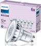 Signify Philips LED classic Lampe 50W GU10 Zimna biel 390 lm Srebrny 6erP