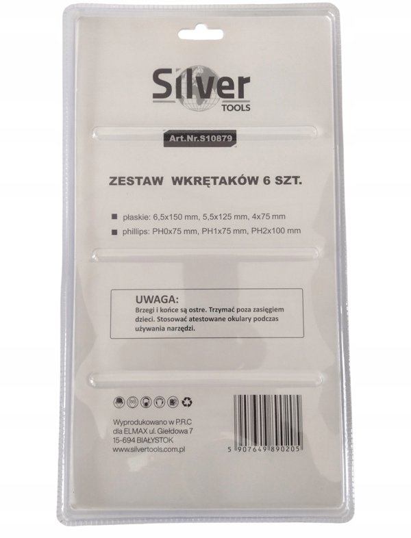 Σετ Κατσαβιδιών Silver 6 Τεμαχίων Επαγγελματικής Ποιότητας