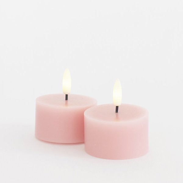Sille Fyrfadslys 2 stk. sæt, Ø6xH3,4cm, Light Pink