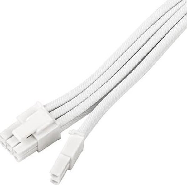 SilverStone Καλώδιο Επέκτασης Τροφοδοτικού SST-PP07E-PCI8W-V2, PCIe 8pin (6+2), Λευκό, 30cm