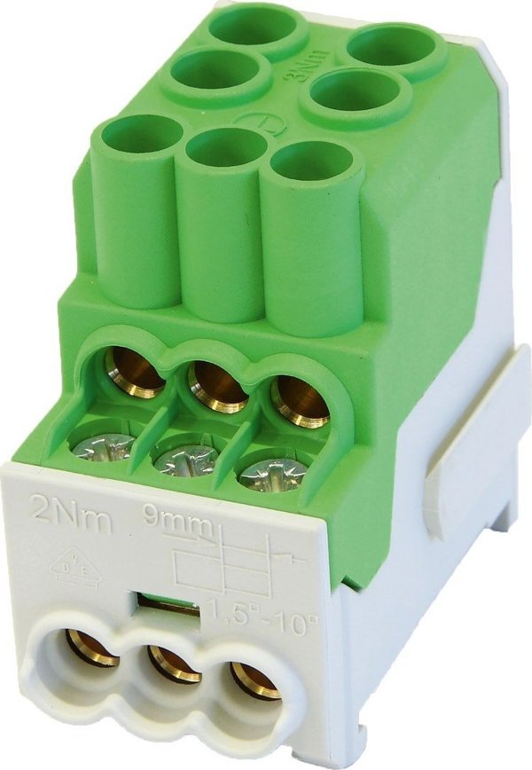 Simet SDB 100 Μπλοκ Διανομής Ρεύματος Al/Cu 80010 SIMBLOCK Πράσινο