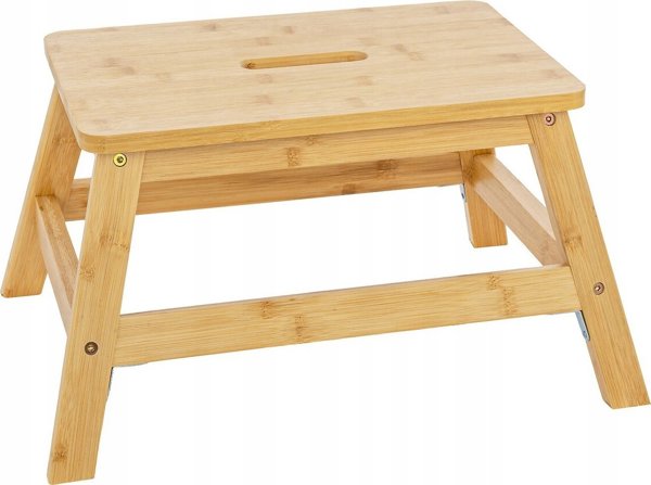 5five Ξύλινο Σκαμπό Bamboo, 1 Σκαλοπάτι, Φυσικό Χρώμα
