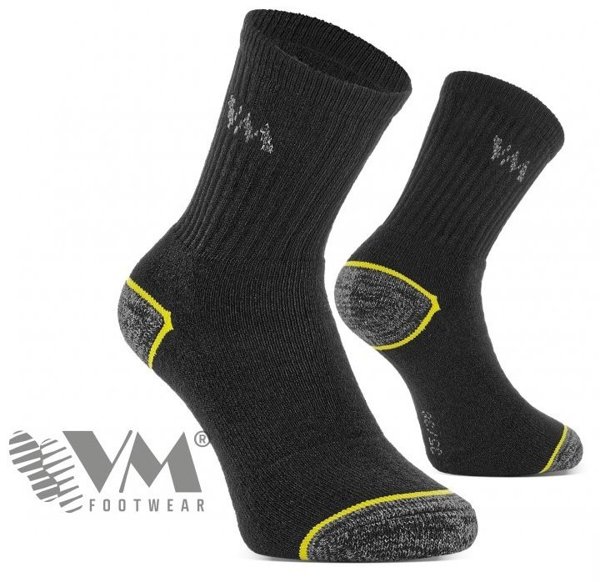 Κάλτσες βαμβακερές-πολυεστερικές VM FOOTWEAR, μέγεθος 43-46, 3 ζεύγη, μαύρο-γκρι