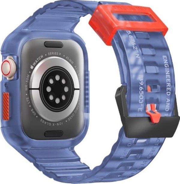 SKINARMA Saido Λουράκι & Θήκη 2σε1 για Apple Watch 45/44mm, Σκούρο Μπλε