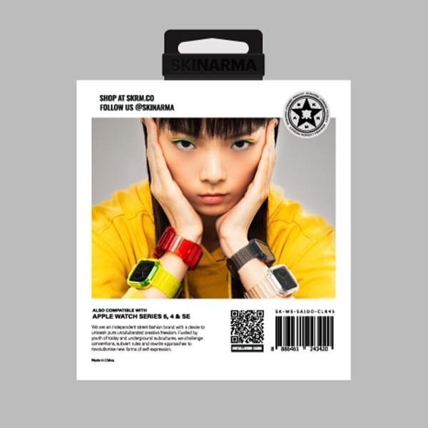 SKINARMA Saido Λουράκι & Θήκη 2σε1 για Apple Watch 45/44mm, Σκούρο Μπλε
