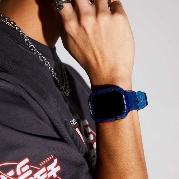 SKINARMA Saido Λουράκι & Θήκη 2σε1 για Apple Watch 45/44mm, Σκούρο Μπλε