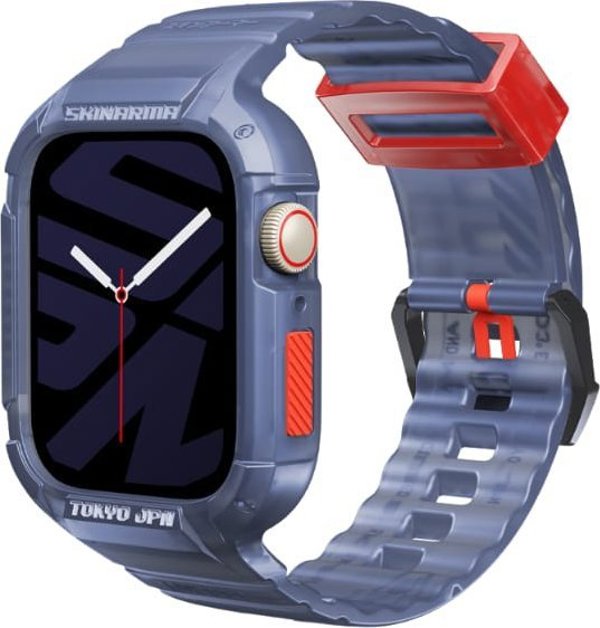 SKINARMA Saido Λουράκι & Θήκη 2σε1 για Apple Watch 45/44mm, Σκούρο Μπλε