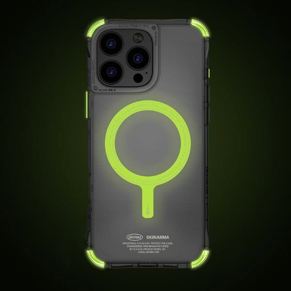 Θήκη Skinarma Saido για iPhone 16 Pro 6.3" με MagSafe, Magnetic Charging, Πράσινο (Niteglow)