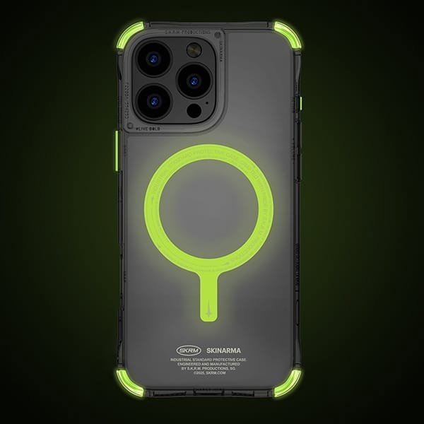 Θήκη Skinarma Saido για iPhone 16 Pro 6.3" με MagSafe, Magnetic Charging, Πράσινο (Niteglow)