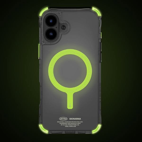 Θήκη SKINARMA Saido για iPhone 16 Plus 6.7" Magnetic Charging, Πράσινο (Niteglow)