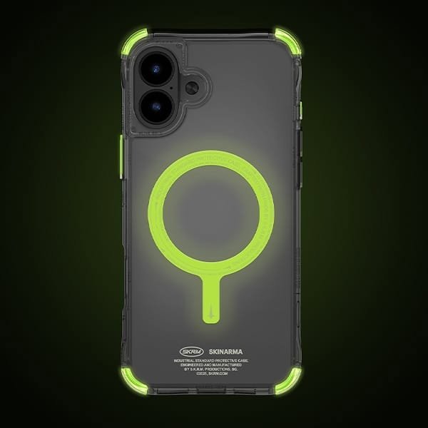 Θήκη SKINARMA Saido για iPhone 16 Plus 6.7" Magnetic Charging, Πράσινο (Niteglow)