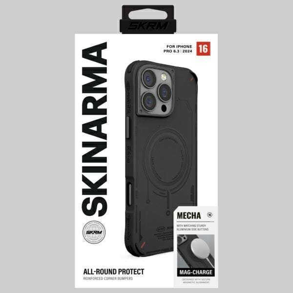 SKINARMA Θήκη Mecha για iPhone 16 Pro 6.3" Μαγνητική, Μαύρο