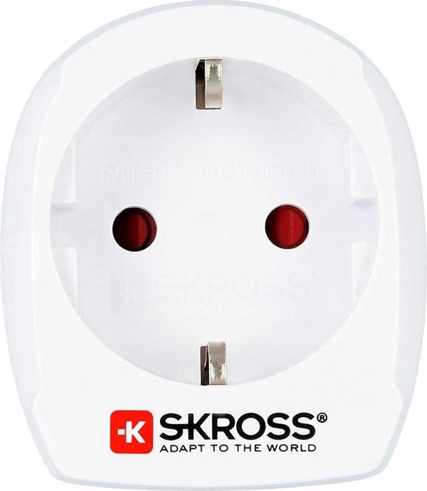 Skross Skross 1.500232-E, Type C (Europlug), Type K (DK), 100-250 V, 16 A, 4000 W, 52 mm