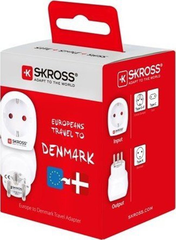 Skross Skross 1.500232-E, Type C (Europlug), Type K (DK), 100-250 V, 16 A, 4000 W, 52 mm