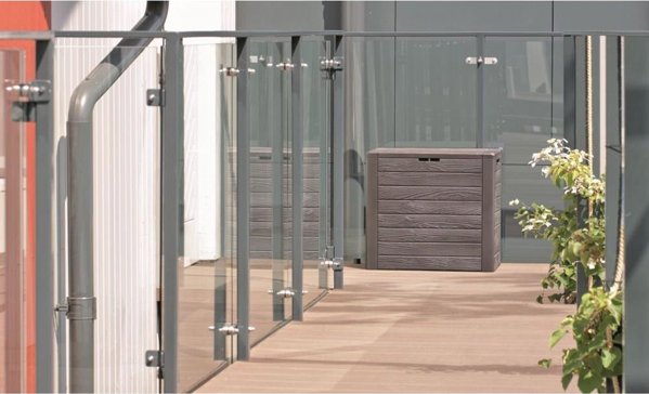 Prosperplast WoodeBox Κουτί Αποθήκευσης Κήπου, 140 lt, Καφέ, 55 cm