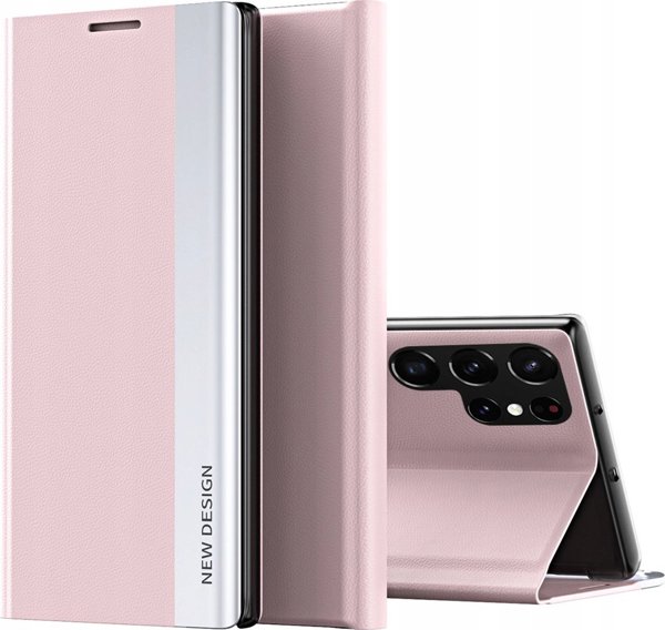 Θήκη Sleep Case Pro για Samsung Galaxy S25 Ultra με καπάκι και βάση - ροζ