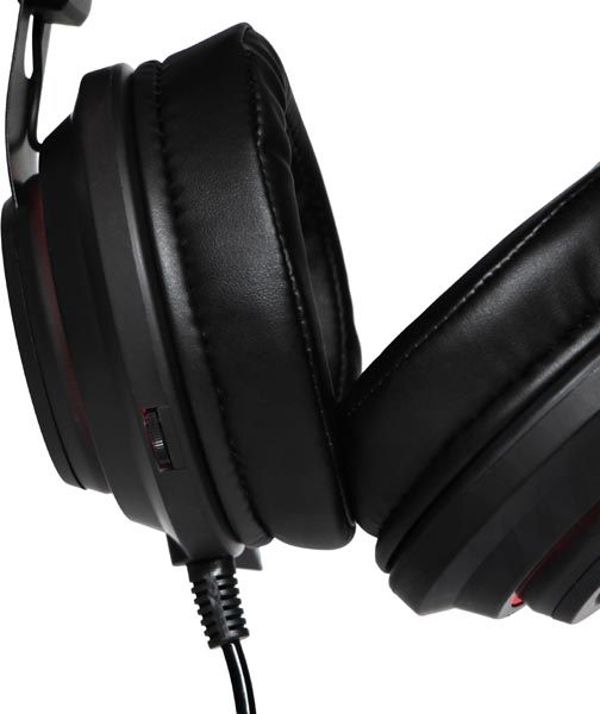 Red Fighter H3 Gaming Ακουστικά με Μικρόφωνο, Ρυθμιζόμενο Κεφαλόδεσμο και Μαξιλαράκια, Κόκκινα (QMRDM03RGR00)