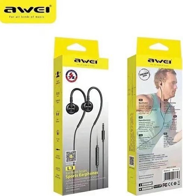 Sluchawki Awei Awei Sluchawki Stereo L3 3,5Mm Jack Czarny/Black