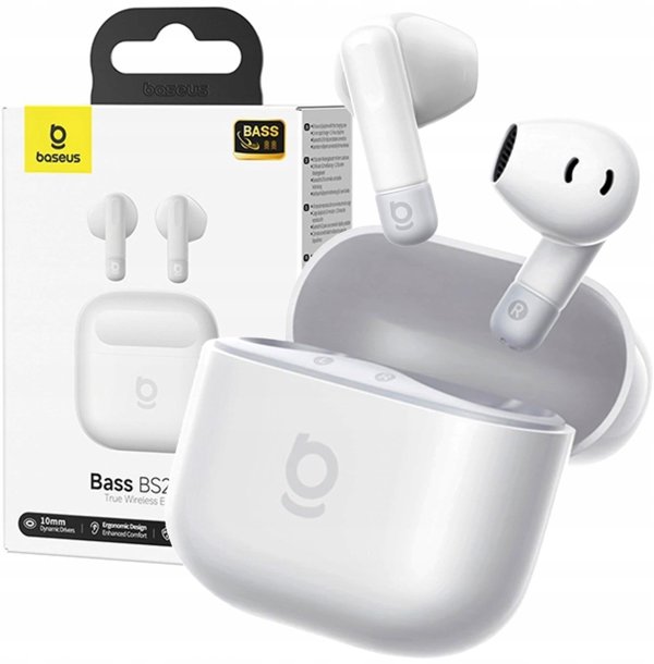 Baseus Ακουστικά Ενσύρματα In-Ear Bass BS2 Lite TWS - Λευκά