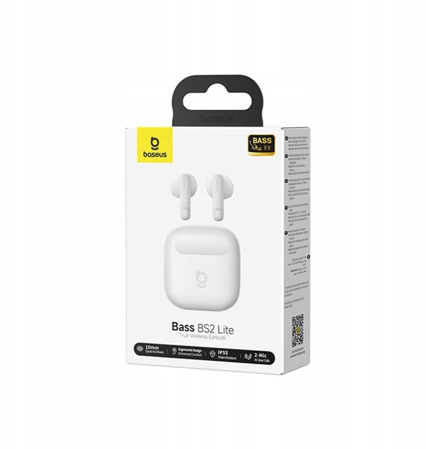 Baseus Ακουστικά Ενσύρματα In-Ear Bass BS2 Lite TWS - Λευκά