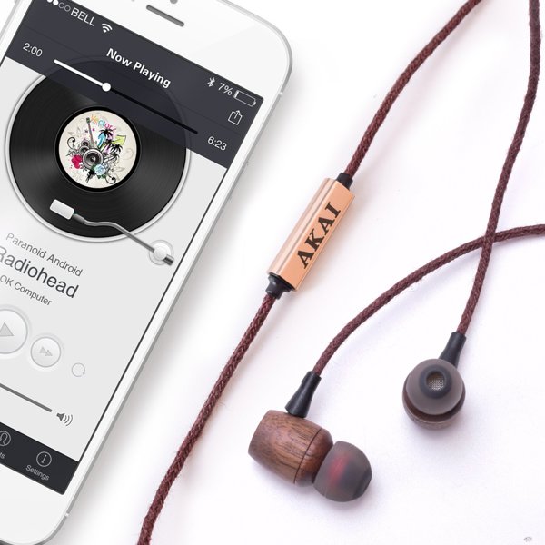 Ακουστικά Ενδοαυλικά Akai BTE-W200F Bamboo