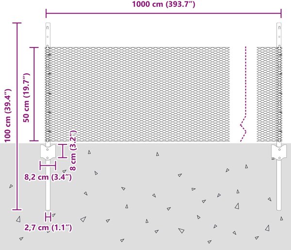 Στύλοι περίφραξης 5 τεμ. U-Channel πράσινοι 60 cm από ατσάλι