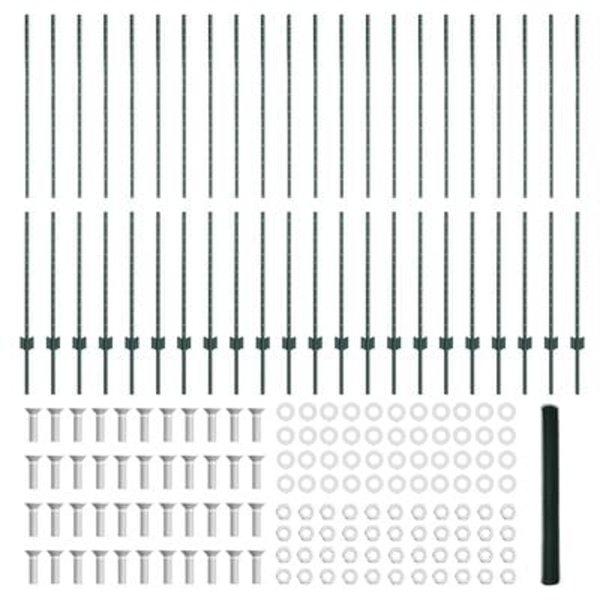 Slupki ogrodzeniowe U-Channel Zielony 160 cm i Ogrodzenie heksagonalne Zielone 1,6x50 m Stal