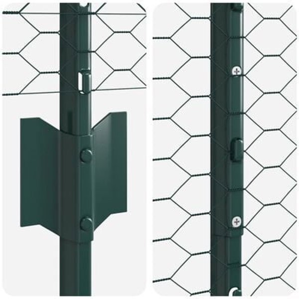 Slupki ogrodzeniowe U-Channel Zielony 160 cm i Ogrodzenie heksagonalne Zielone 1,6x50 m Stal