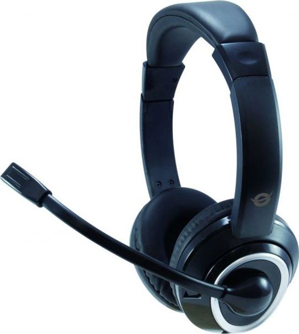 Conceptronic POLONA02B Στερεοφωνικά Ακουστικά με Μικρόφωνο, Ρυθμιζόμενο Μικρόφωνο και Καλώδιο 2m
