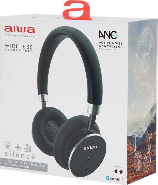 Ακουστικά Aiwa HSTBTN-800BK Ασύρματα Over-Ear με ANC, Μικρόφωνο & Βαθύ Μπάσο - Μαύρα