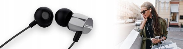 AIWA ESTM-30SL Ακουστικά Ενδοωτιαία Ασημί