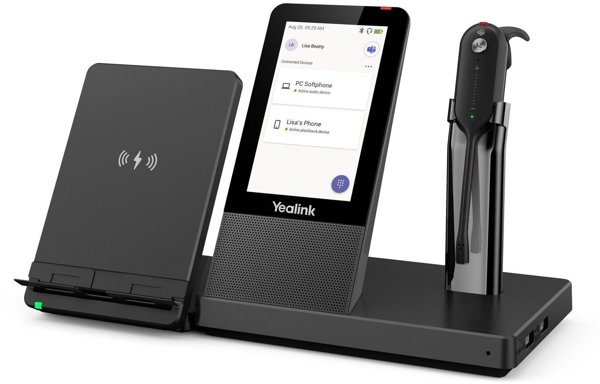 Yealink WH67 Ασύρματο DECT Headset, Σύστημα Βάσης με Οθόνη Αφής
