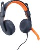 Logitech Zone Learn Ακουστικά ενσύρματα με κεφαλόδεσμο USB Type-C μπλε και πορτοκαλί