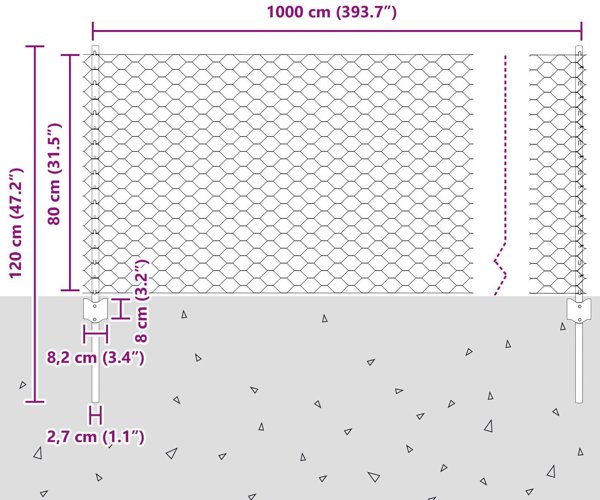 vidaXL Στύλοι Φράχτη U-Channel, Ατσάλινοι, Γκρι, 80 εκ., 5 Τμχ