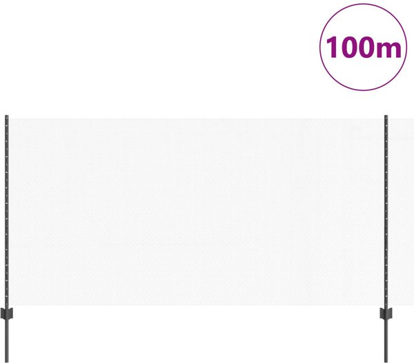 vidaXL Σετ 22 μεταλλικών πασσάλων U-Channel γκρι 120 εκ. και εξάγωνο γκρι φράχτη 1,2x100 μ από χάλυβα