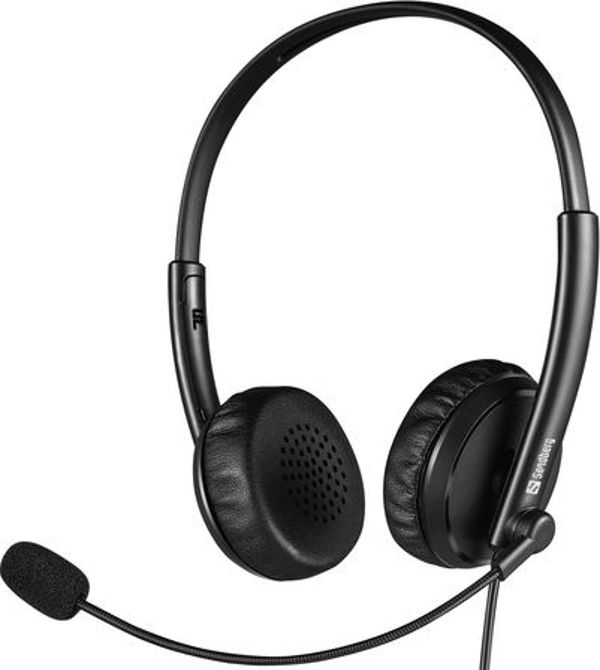 Sandberg 2in1 Office Headset, Ακουστικά με Σύνδεση USB και MiniJack για Smartphone, Tablet και PC (126-21)