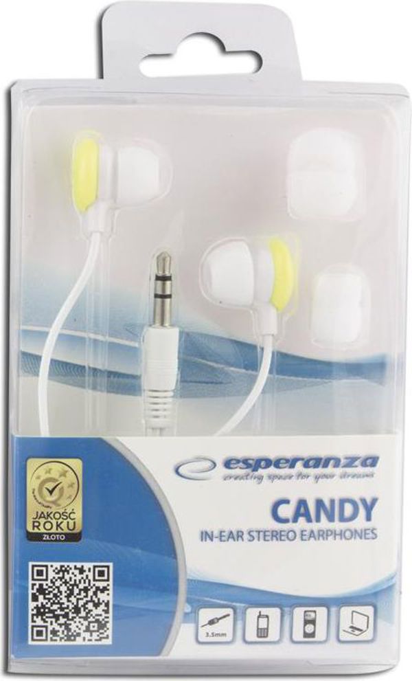 Ακουστικά Esperanza Dokanalowe Audio Stereo CANDY EH150Y Κίτρινα