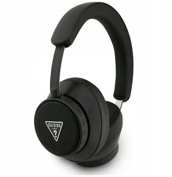 Guess Ασύρματα Ακουστικά Bluetooth Saffiano Triangle Logo με ENC, Μαύρα