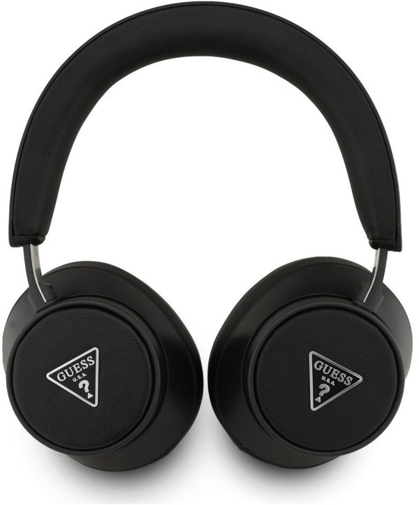Guess Ασύρματα Ακουστικά Bluetooth Saffiano Triangle Logo με ENC, Μαύρα