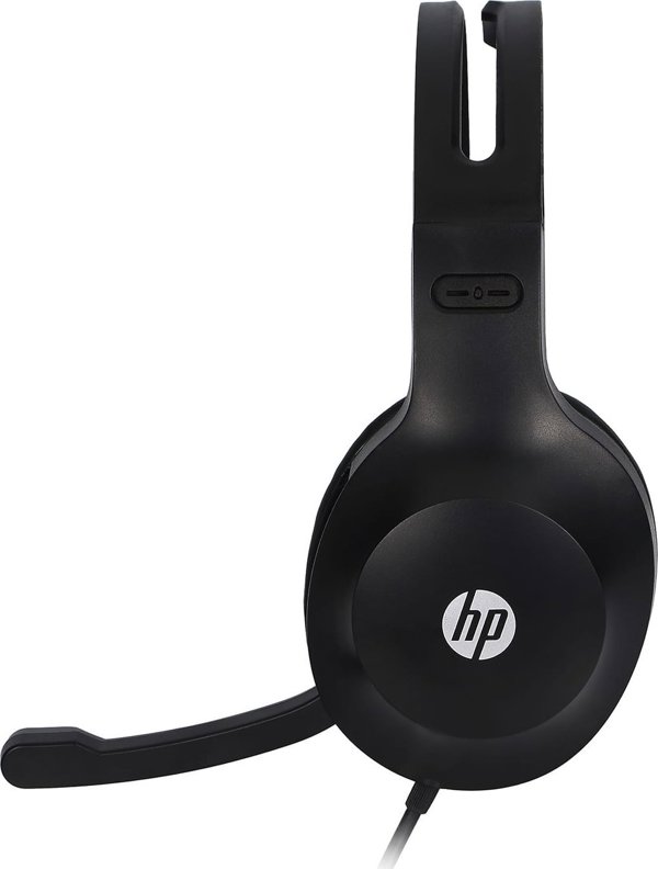 HP DHH-1601 Ενσύρματα Ακουστικά με Μικρόφωνο, Ρύθμιση Έντασης, 2x 3.5mm Jack, Μαύρο