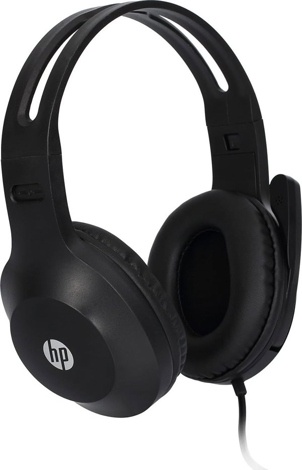 HP DHH-1601 Ενσύρματα Ακουστικά με Μικρόφωνο, Ρύθμιση Έντασης, 2x 3.5mm Jack, Μαύρο