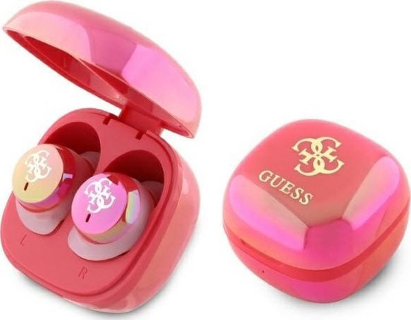Guess Ακουστικά Bluetooth TWS 4G GUTWSJ144ESF με Θήκη Φόρτισης, Φούξια