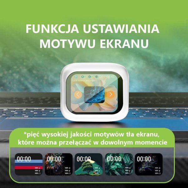 Techly Ασύρματα Ακουστικά Bluetooth με ANC, Μείωση Θορύβου και Οθόνη LCD
