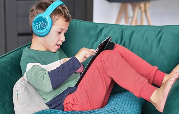 PowerLocus Bobo Ασύρματα Ακουστικά για Παιδιά, Bluetooth, Περιοριστής Έντασης Ήχου, Μπλε